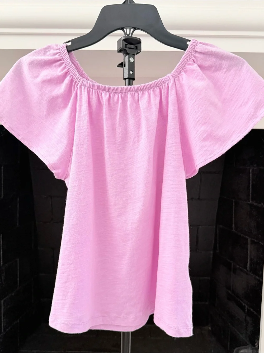 GAP Girls Pink Off-Shoulder Flutter Sleeve Top-Girls L